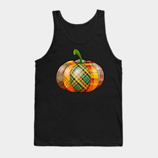 Halloween Pumpkin Plaid Pattern Tank Top